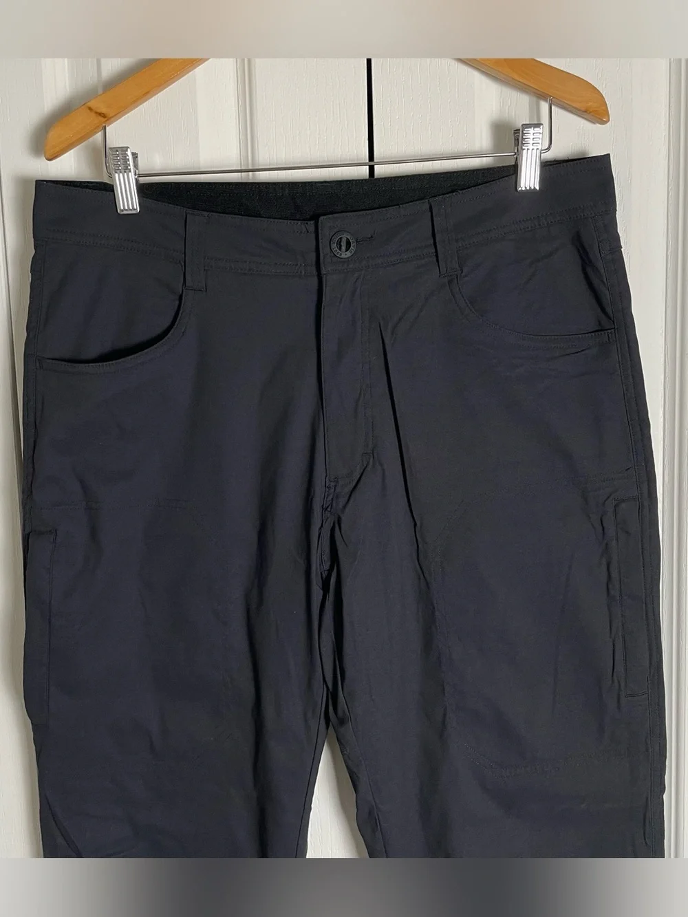 Orvis Fleece Lined Pants Mens 34x29 Black Outdoor Hike Nylon Stretch Cargo Warm